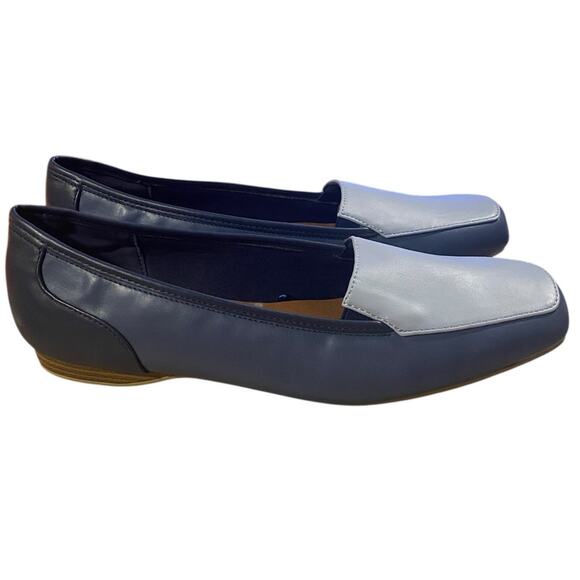 Harborsides Libbie Womens Loafers 11M Blue Black Faux Leather Slip On Shoes - Picture 2 of 9